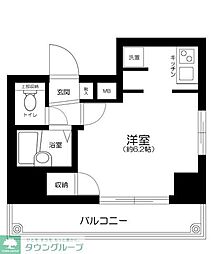 プレール・ドゥーク高円寺 601 6階1Kの間取り