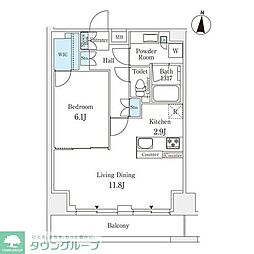 ラティエラ練馬 12階1LDKの間取り