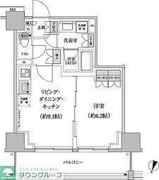 パークハビオ渋谷本町レジデンス 813 8階1LDKの間取り