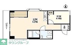 サウスコート阿佐谷 4階1LDKの間取り