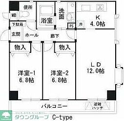 セヴェル方南町 401 4階2LDKの間取り