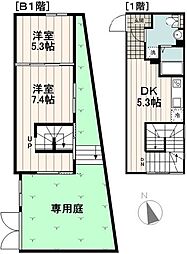 ＥＸＡＭ高円寺南 1階1LDKの間取り