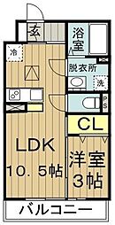 ディアコートＫＨII 2階1LDKの間取り