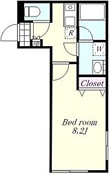 フェリーチェ中野C 1階1Kの間取り