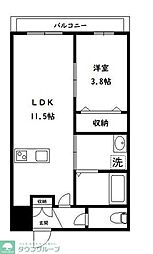 グランシャリオ阿佐ヶ谷 202 2階1LDKの間取り