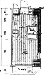 サンテミリオン笹塚 6階1Kの間取り