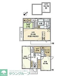 和泉戸建 2階2LDKの間取り