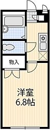 アーバンフラット5 1階1Kの間取り