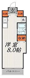 勝俣コーポ 3階ワンルームの間取り