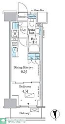 パークアクシス新宿百人町 1階1DKの間取り