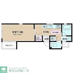 ＮＫ−ＳＫＩＰ(エヌケースキップ) 2階1DKの間取り