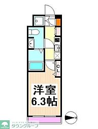 グリーンハウス6 3階1Kの間取り