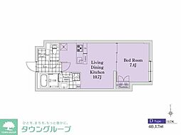 EXAM新中野II 1LDKの間取図画像