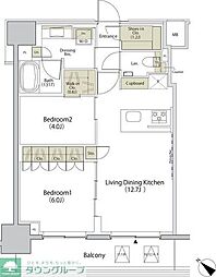 ザ・パークハビオ江古田 2LDKの間取図画像