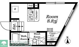 Aletta野方 ワンルームの間取図画像