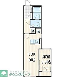 ラドゥセール西落合 1LDKの間取図画像