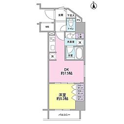 コンフォリア新宿御苑2 1DKの間取図画像