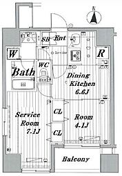 メイクスデザイン新宿 1SDKの間取図画像