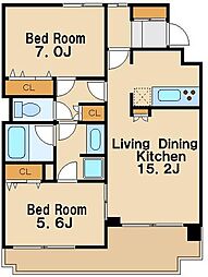 ガーデン杉並方南 2LDKの間取図画像