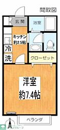 アートフル新宿柏木 1Kの間取図画像