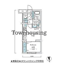 COSMOSGRACIA中野南台 1DKの間取図画像