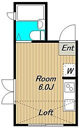 FMハイツ ワンルームの間取図画像