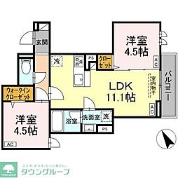 セレスティア桜上水 2LDKの間取図画像