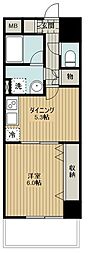フォーチュンプレイス 1DKの間取図画像