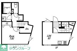中野区本町5丁目アパート 1Kの間取図画像