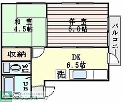 ホワイトシャトレー中野 2DKの間取図画像