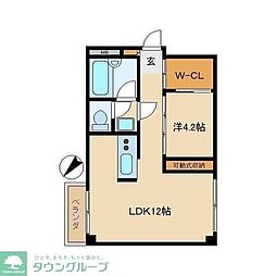 ピーチハウス 1LDKの間取図画像