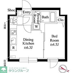 エルファーロ西新宿五丁目III 1DKの間取図画像