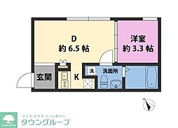T'sgarden永福町 1DKの間取図画像