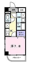 ベルグラン・プルーネ 1Kの間取図画像