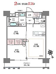 デュオセーヌ相模原上溝駅前 2LDKの間取り