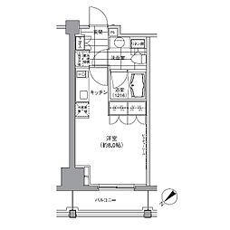 パークハビオ渋谷 ワンルームの間取図画像