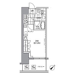 パークハビオ渋谷 ワンルームの間取図画像