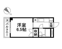ハイツヤマシン ワンルームの間取図画像