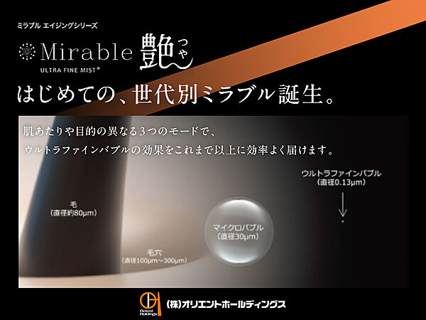 【毎日全身ケア】微細な気泡、ウルトラファインバブルを作るシャワーヘッド「ミラブル艶」を採用。塩素除去+高い洗浄力で肌に優しく、隅々までキレイに。空気混合方式により、通常の約半分の節水も実現します。
