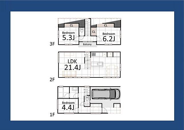 参考プラン延床面積：92.06平米建物参考価格：3164万円※参考プラン洋室と記載の居室に関して、建築基準法上では一部「納戸」扱いとなる可能性がございます。