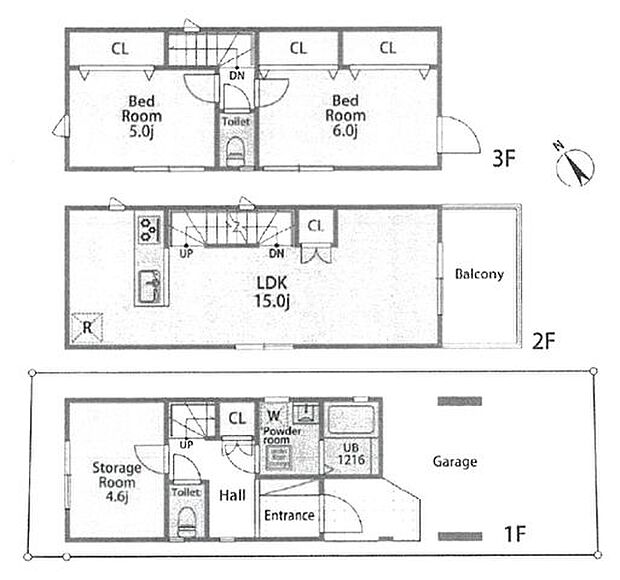 2LDK＋S※洋室と記載の居室に関して、建築基準法上では一部「納戸」扱いとなる可能性がございます。