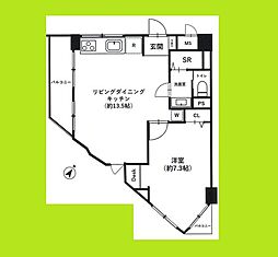 第二目黒コーポビアネーズ 1LDKの間取図画像