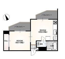 コンドミニアム千駄木 1LDKの間取図画像