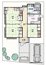 船橋市東船橋4丁目　中古戸建　平屋建ての邸宅 3DKの間取り