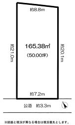 市川市真間5丁目 売地 南西道路で約50坪