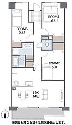 グランコート船橋法典 3LDKの間取図画像