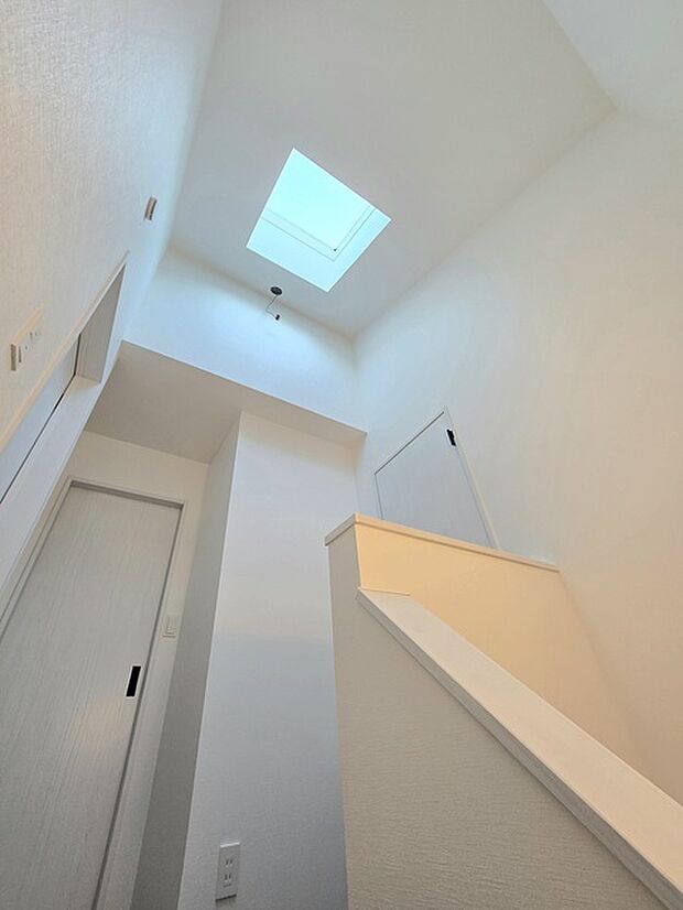 天窓から注ぐ柔らかな光が、空間に心地よい明るさをもたらします 