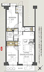 モア・ステージ新浦安 2LDKの間取図画像
