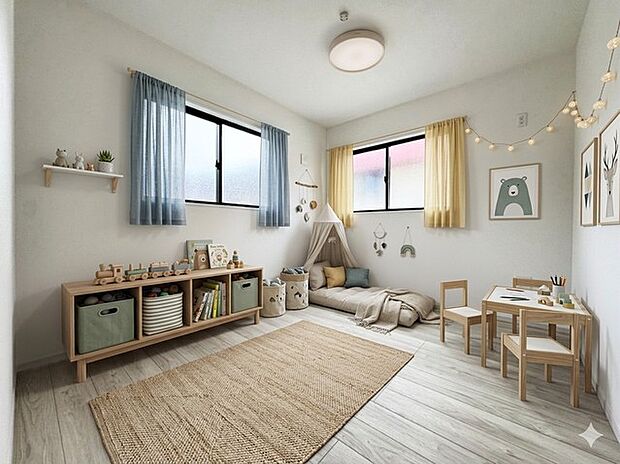 子供部屋は明るい空間となっています!寝室にも良さそうですね! ※家具はイメージです。