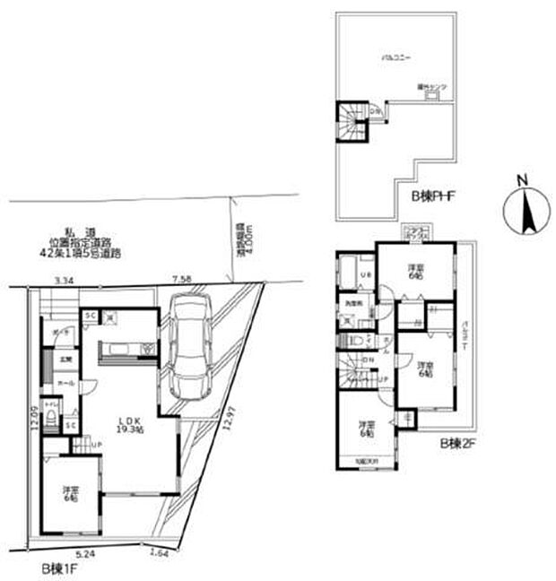 LDK19帖、全居室6帖以上の広々4LDKプラン!